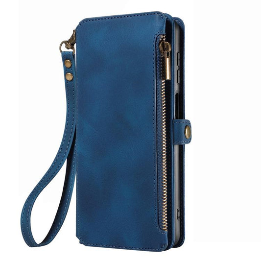 For iPhone 16 Plus Fantasy Multifunctional Zipper Wallet Leather Phone Case(blue) - iPhone 16 Plus Cases by buy2fix | Online Shopping UK | buy2fix