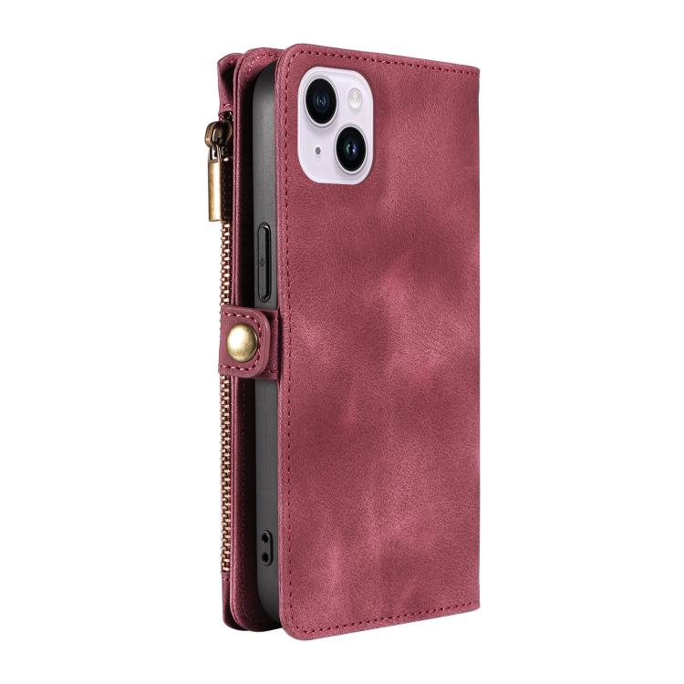For iPhone 16 Plus Fantasy Multifunctional Zipper Wallet Leather Phone Case(purple) - iPhone 16 Plus Cases by buy2fix | Online Shopping UK | buy2fix