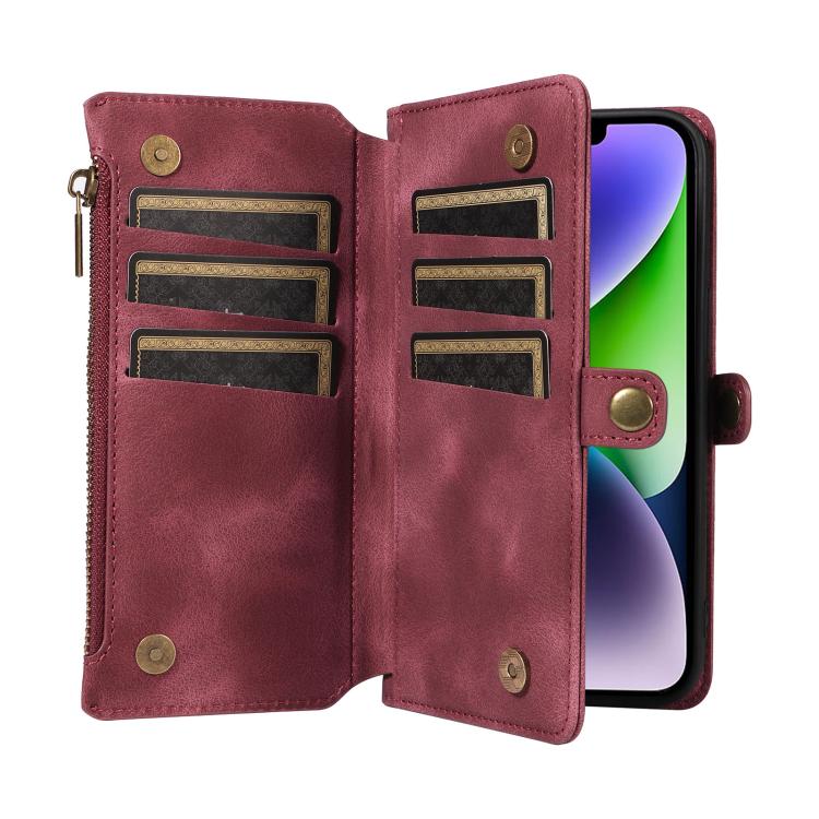For iPhone 16 Plus Fantasy Multifunctional Zipper Wallet Leather Phone Case(purple) - iPhone 16 Plus Cases by buy2fix | Online Shopping UK | buy2fix