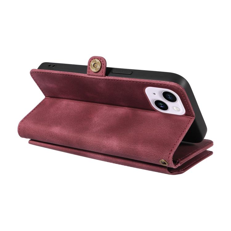 For iPhone 16 Plus Fantasy Multifunctional Zipper Wallet Leather Phone Case(purple) - iPhone 16 Plus Cases by buy2fix | Online Shopping UK | buy2fix