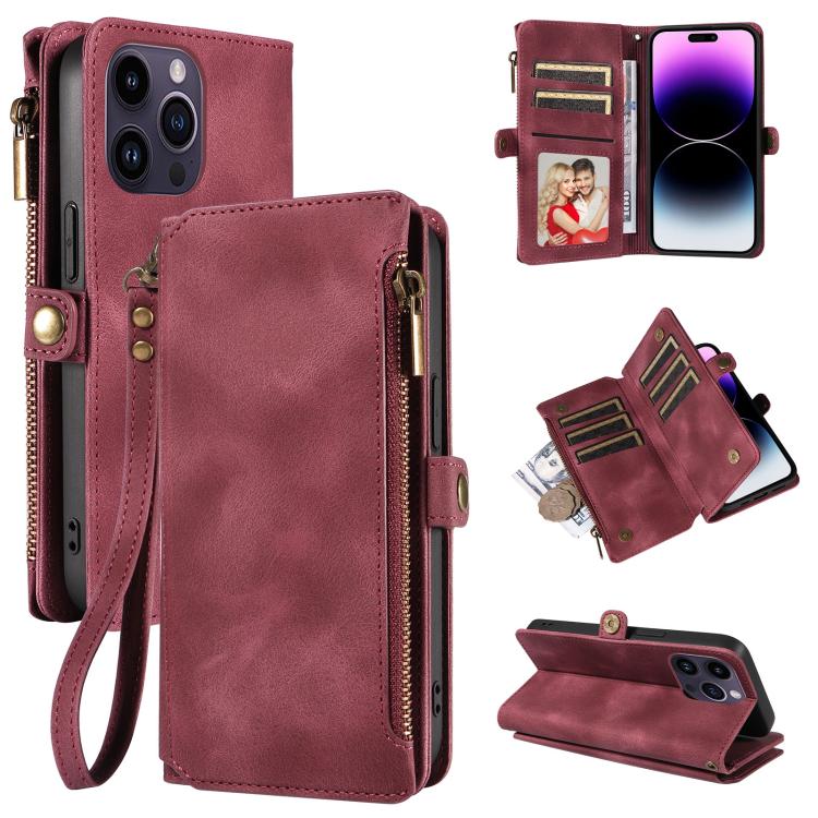 For iPhone 15 Pro Max Fantasy Multifunctional Zipper Wallet Leather Phone Case(purple) - More iPhone Cases by buy2fix | Online Shopping UK | buy2fix