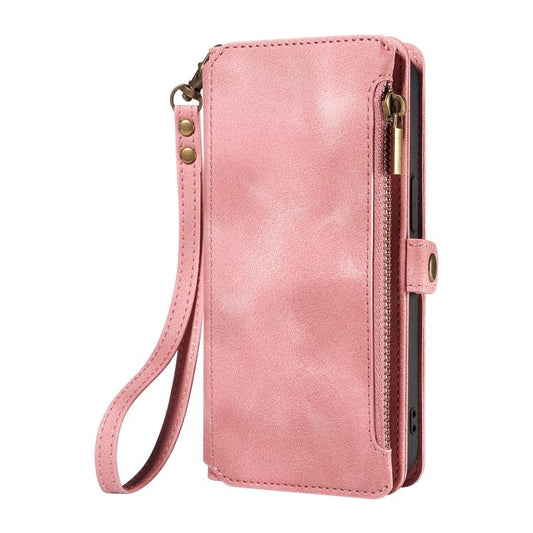 For iPhone 15 Fantasy Multifunctional Zipper Wallet Leather Phone Case(pink) - iPhone 15 Cases by buy2fix | Online Shopping UK | buy2fix