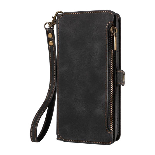 For iPhone 15 Fantasy Multifunctional Zipper Wallet Leather Phone Case(black) - iPhone 15 Cases by buy2fix | Online Shopping UK | buy2fix