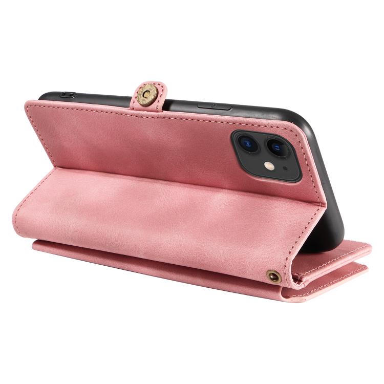 For iPhone 12 / 12 Pro Fantasy Multifunctional Zipper Wallet Leather Phone Case(pink) - iPhone 12 / 12 Pro Cases by buy2fix | Online Shopping UK | buy2fix