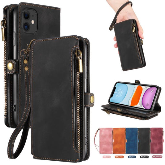 For iPhone 12 / 12 Pro Fantasy Multifunctional Zipper Wallet Leather Phone Case(black) - iPhone 12 / 12 Pro Cases by buy2fix | Online Shopping UK | buy2fix