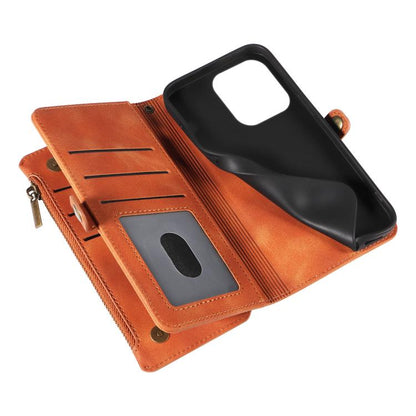 For iPhone 12 Pro Max Fantasy Multifunctional Zipper Wallet Leather Phone Case(orange) - iPhone 12 Pro Max Cases by buy2fix | Online Shopping UK | buy2fix