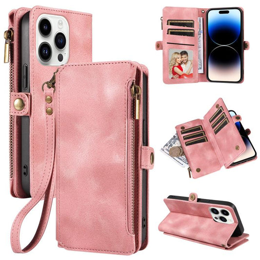 For iPhone 12 Pro Max Fantasy Multifunctional Zipper Wallet Leather Phone Case(pink) - iPhone 12 Pro Max Cases by buy2fix | Online Shopping UK | buy2fix