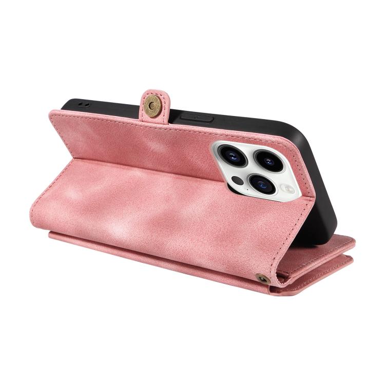 For iPhone 12 Pro Max Fantasy Multifunctional Zipper Wallet Leather Phone Case(pink) - iPhone 12 Pro Max Cases by buy2fix | Online Shopping UK | buy2fix