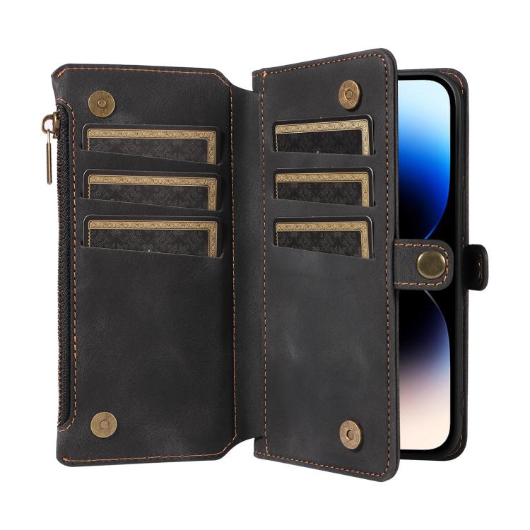 For iPhone 12 Pro Max Fantasy Multifunctional Zipper Wallet Leather Phone Case(black) - iPhone 12 Pro Max Cases by buy2fix | Online Shopping UK | buy2fix