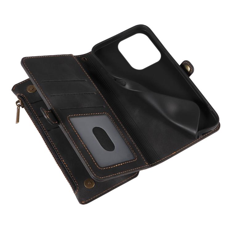 For iPhone 12 Pro Max Fantasy Multifunctional Zipper Wallet Leather Phone Case(black) - iPhone 12 Pro Max Cases by buy2fix | Online Shopping UK | buy2fix