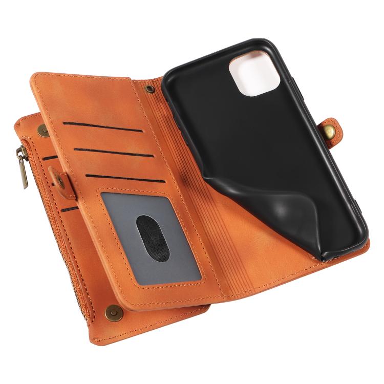 For iPhone 11 Fantasy Multifunctional Zipper Wallet Leather Phone Case(orange) - iPhone 11 Cases by buy2fix | Online Shopping UK | buy2fix