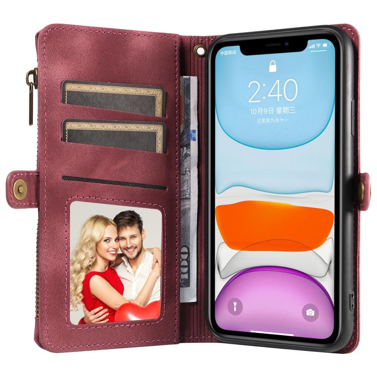 For iPhone 11 Fantasy Multifunctional Zipper Wallet Leather Phone Case(purple) - iPhone 11 Cases by buy2fix | Online Shopping UK | buy2fix