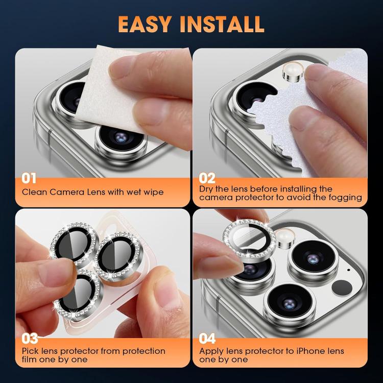 For iPhone 17 Air Kalebol Individual Camera Lens Diamond Ring Protector(Black) - iPhone 17 Air Tempered Glass by Kalebol | Online Shopping UK | buy2fix