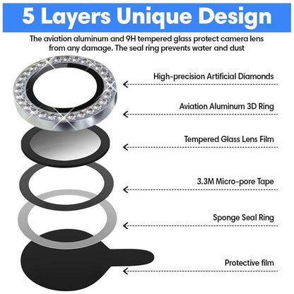 For iPhone 17 Air Kalebol Individual Camera Lens Diamond Ring Protector(Black) - iPhone 17 Air Tempered Glass by Kalebol | Online Shopping UK | buy2fix