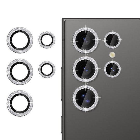 For Samsung Galaxy S23 Ultra 5G Kalebol Individual Camera Lens Diamond Ring Protector(Silver)