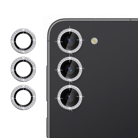 For Samsung Galaxy S23 5G Kalebol Individual Camera Lens Diamond Ring Protector(Silver)