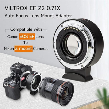 VILTROX EF-Z2 0.71X Auto Focus Camera Lens Mount Adapter For Canon EF to Nikon Z Mount - Stepping Ring by buy2fix | Online Shopping UK | buy2fix