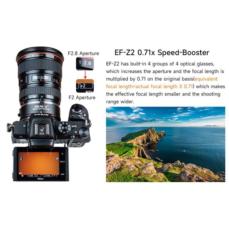 VILTROX EF-Z2 0.71X Auto Focus Camera Lens Mount Adapter For Canon EF to Nikon Z Mount - Stepping Ring by buy2fix | Online Shopping UK | buy2fix