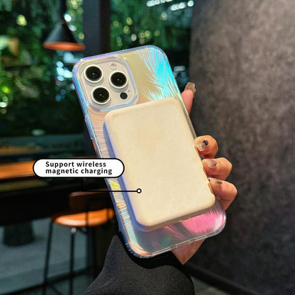 For iPhone Air Glossy Color-Plated MagSafe Shockproof Phone Case(Colored Feathers) - iPhone Air Cases by buy2fix | Online Shopping UK | buy2fix