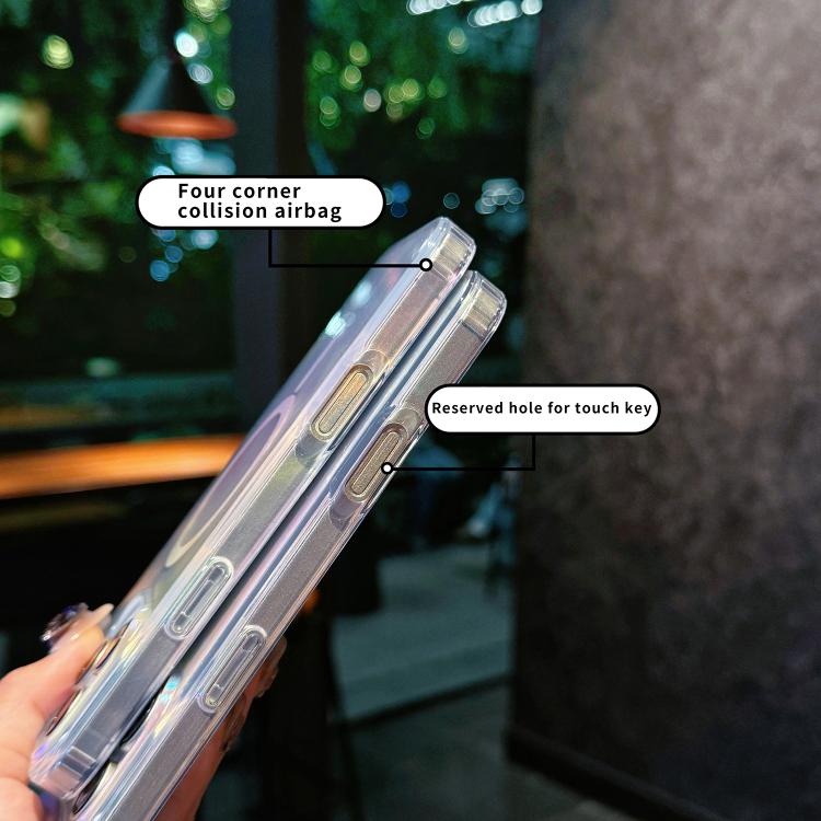 For iPhone 17 Pro Glossy Color-Plated MagSafe Shockproof Phone Case(Colored Feathers) - iPhone 17 Pro Cases by buy2fix | Online Shopping UK | buy2fix