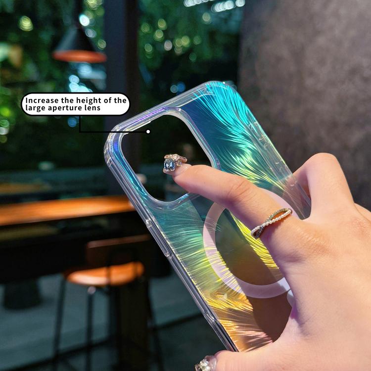 For iPhone 17 Pro Max Glossy Color-Plated MagSafe Shockproof Phone Case(Colored Feathers) - iPhone 17 Pro Max Cases by buy2fix | Online Shopping UK | buy2fix