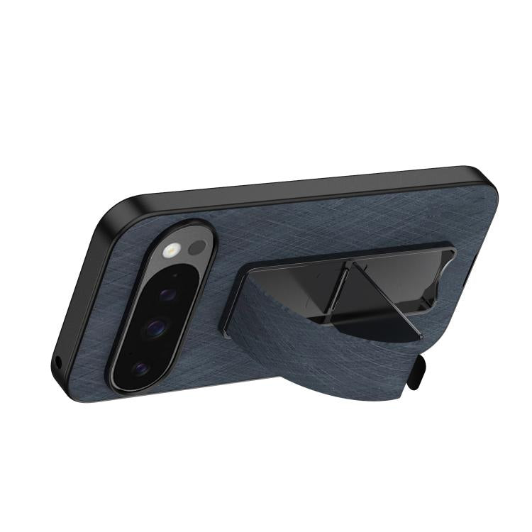 For Google Pixel 10 / 10 Pro Electroplating Wristband Holder Brushed Texture Phone Case(Deep Blue) - Google Cases by buy2fix | Online Shopping UK | buy2fix