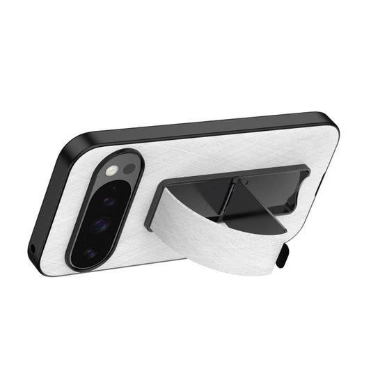 For Google Pixel 10 / 10 Pro Electroplating Wristband Holder Brushed Texture Phone Case(White) - Google Cases by buy2fix | Online Shopping UK | buy2fix