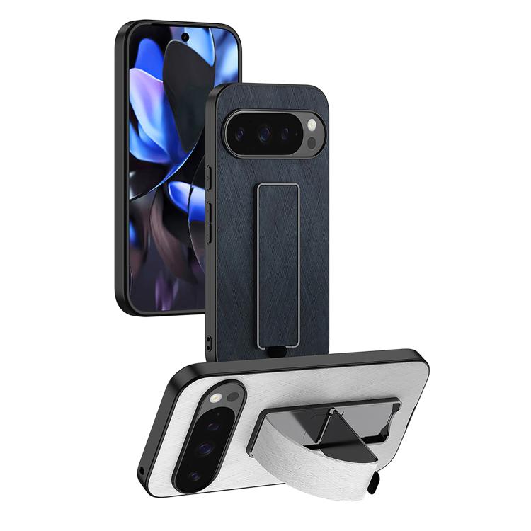 For Google Pixel 10 / 10 Pro Electroplating Wristband Holder Brushed Texture Phone Case(White) - Google Cases by buy2fix | Online Shopping UK | buy2fix