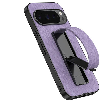 For Google Pixel 10 / 10 Pro Electroplating Wristband Holder Brushed Texture Phone Case(White) - Google Cases by buy2fix | Online Shopping UK | buy2fix