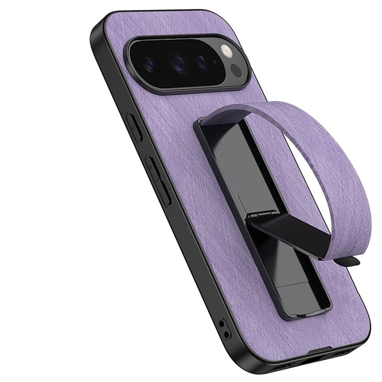 For Google Pixel 10 / 10 Pro Electroplating Wristband Holder Brushed Texture Phone Case(Blue) - Google Cases by buy2fix | Online Shopping UK | buy2fix