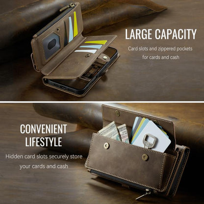 For iPhone 16 CaseMe C39 RFID Blocking Zipper Wallet Leather Phone Case with Crossbody Strap(Coffee) - iPhone 16 Cases by CaseMe | Online Shopping UK | buy2fix