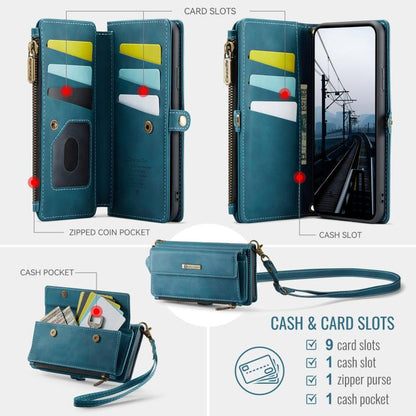 For iPhone 7 / 8 / SE 2022 CaseMe C39 RFID Blocking Zipper Wallet Leather Phone Case with Crossbody Strap(Green) - iPhone SE 2022 / 2020 / 8 / 7 Cases by CaseMe | Online Shopping UK | buy2fix