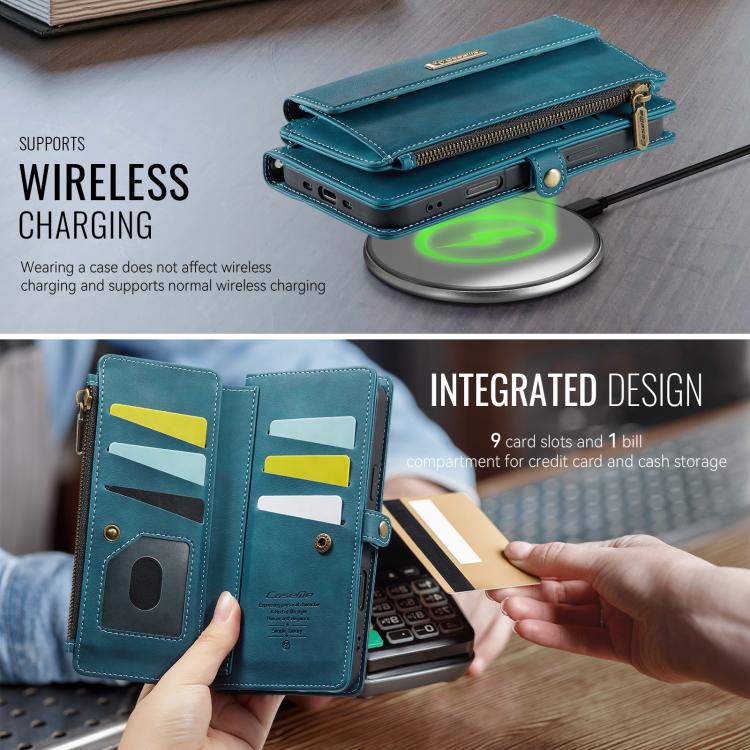 For iPhone Air CaseMe C39 RFID Blocking Zipper Wallet Leather Phone Case with Crossbody Strap(Green) - iPhone Air Cases by CaseMe | Online Shopping UK | buy2fix
