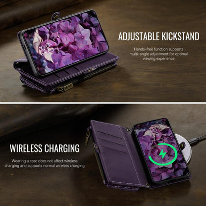 For Samsung Galaxy S23+ 5G CaseMe C39 RFID Blocking Zipper Wallet Leather Phone Case with Crossbody Strap(Purple) - Galaxy S23+ 5G Cases by CaseMe | Online Shopping UK | buy2fix