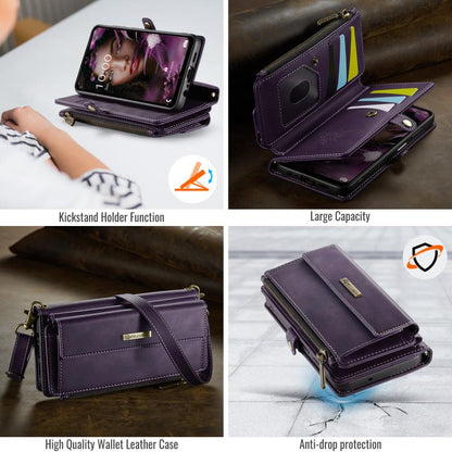 For Samsung Galaxy A15 CaseMe C39 RFID Blocking Zipper Wallet Leather Phone Case with Crossbody Strap(Purple) - Galaxy Phone Cases by CaseMe | Online Shopping UK | buy2fix