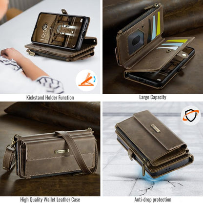 For Samsung Galaxy A56 5G CaseMe C39 RFID Blocking Zipper Wallet Leather Phone Case with Crossbody Strap(Coffee) - Galaxy Phone Cases by CaseMe | Online Shopping UK | buy2fix