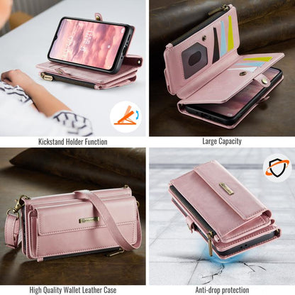 For Samsung Galaxy A56 5G CaseMe C39 RFID Blocking Zipper Wallet Leather Phone Case with Crossbody Strap(Pink) - Galaxy Phone Cases by CaseMe | Online Shopping UK | buy2fix