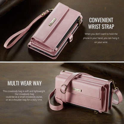 For Samsung Galaxy A56 5G CaseMe C39 RFID Blocking Zipper Wallet Leather Phone Case with Crossbody Strap(Pink) - Galaxy Phone Cases by CaseMe | Online Shopping UK | buy2fix