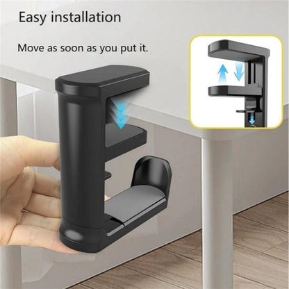 XWJ-EJJ01 360 Degree Rotatable Under Desk Storage Bracket Gaming Headset Holder(White) - Headset Stand by buy2fix | Online Shopping UK | buy2fix