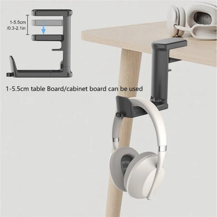 XWJ-EJJ01 360 Degree Rotatable Under Desk Storage Bracket Gaming Headset Holder(Black) - Headset Stand by buy2fix | Online Shopping UK | buy2fix