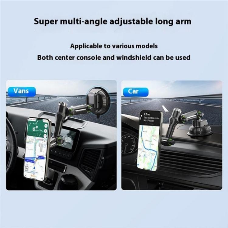 XWJ-JX04 Dashboard Windshield Magnetic Car Mount Suction Cup Base Long Arm Holder(Single Hole) - Universal Car Holders by buy2fix | Online Shopping UK | buy2fix