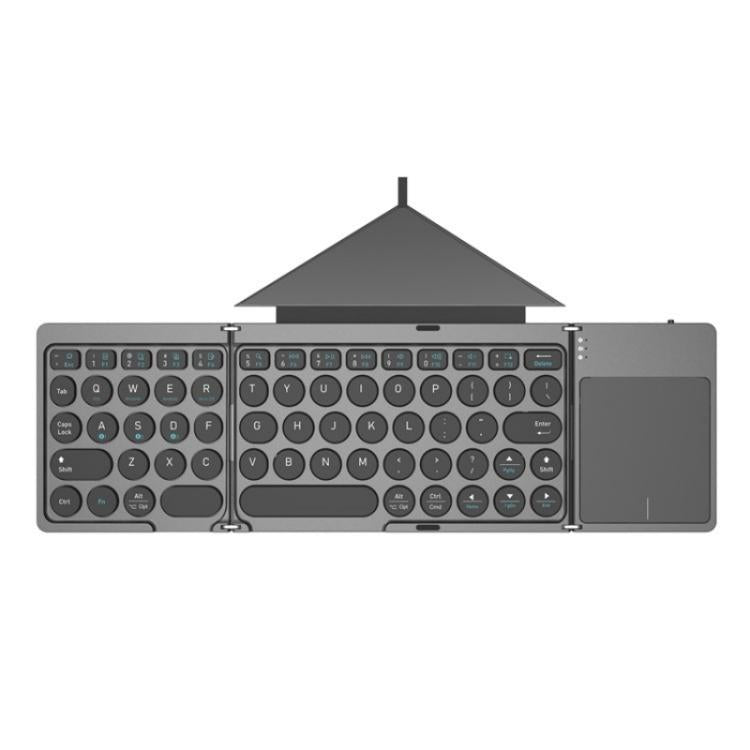 KF86 MAX Foldable Wireless Bluetooth-Compatible Keyboard With Touchpad + Leather Case - Wireless Keyboard by buy2fix | Online Shopping UK | buy2fix