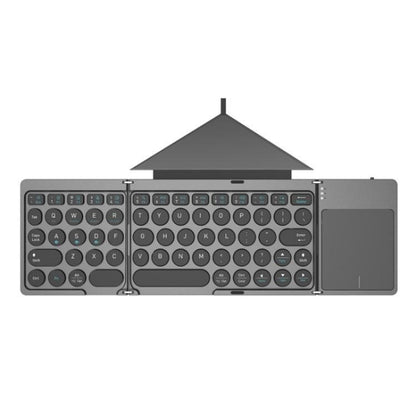 KF86 MAX Foldable Wireless Bluetooth-Compatible Keyboard With Touchpad + Leather Case - Wireless Keyboard by buy2fix | Online Shopping UK | buy2fix