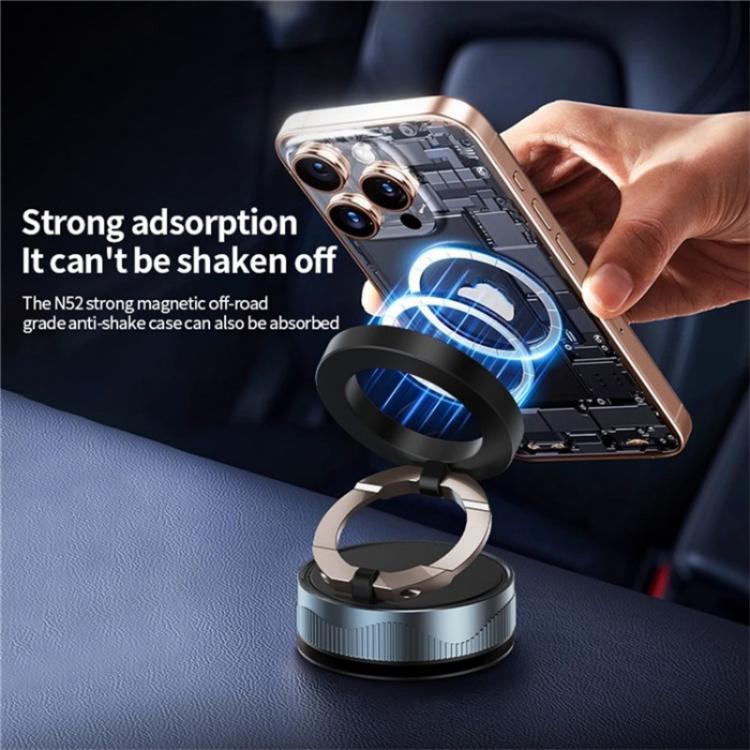 X28 Vacuum Suction Phone Mount 360 Degree Rotating Magnetic Car Phone Holder(Black) - Universal Car Holders by buy2fix | Online Shopping UK | buy2fix