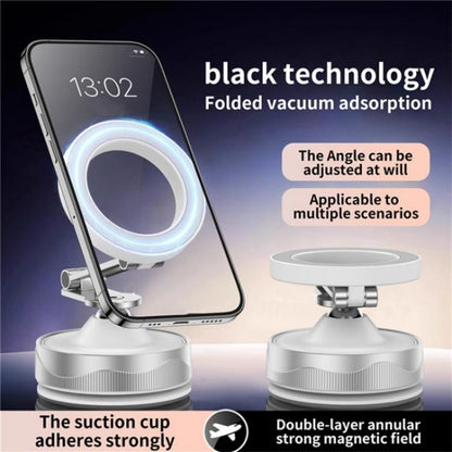 X30 Car Foldable Cell Phone Stand Suction Cup Mount Vacuum Magnetic Car Phone Holder(White) - Universal Car Holders by buy2fix | Online Shopping UK | buy2fix