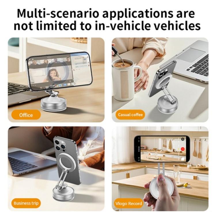 X30 Car Foldable Cell Phone Stand Suction Cup Mount Vacuum Magnetic Car Phone Holder(White) - Universal Car Holders by buy2fix | Online Shopping UK | buy2fix