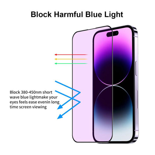 For iPhone 16 JUNSUNMAY 25pcs Anti-Blue Light Silk Print HD Tempered Glass Film - iPhone 16 Tempered Glass by JUNSUNMAY | Online Shopping UK | buy2fix