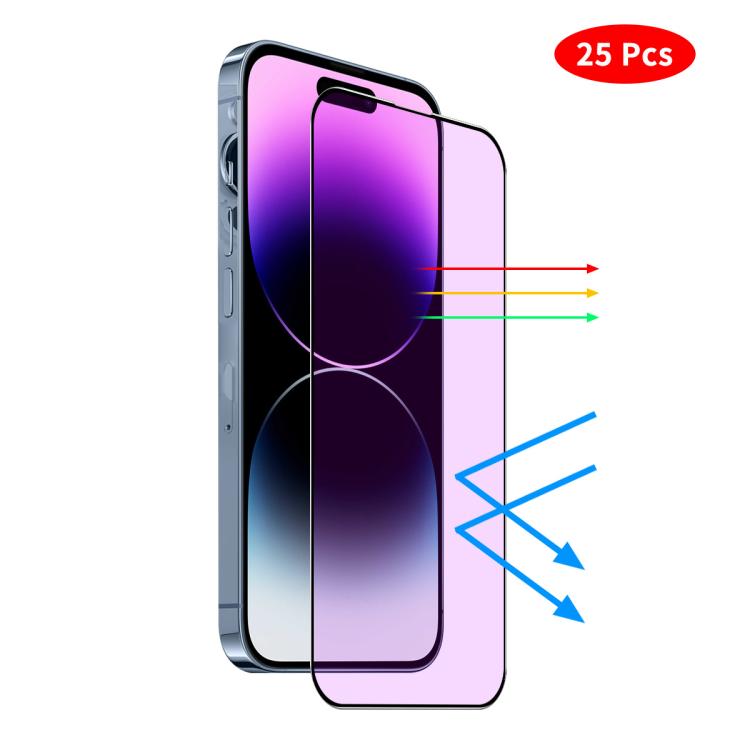For iPhone 16 Plus JUNSUNMAY 25pcs Anti-Blue Light Silk Print HD Tempered Glass Film - iPhone 16 Plus Tempered Glass by JUNSUNMAY | Online Shopping UK | buy2fix
