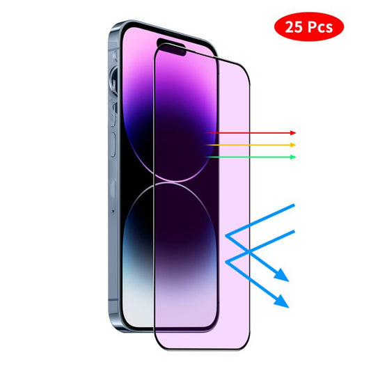 For iPhone 16 Plus JUNSUNMAY 25pcs Anti-Blue Light Silk Print HD Tempered Glass Film - iPhone 16 Plus Tempered Glass by JUNSUNMAY | Online Shopping UK | buy2fix