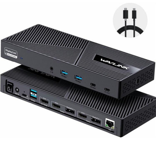 WAVLINK UG63PD25 15 in 1 DisplayLink Docking Station Support Triple Display 130W Power-in(EU Plug) -  by WAVLINK | Online Shopping UK | buy2fix